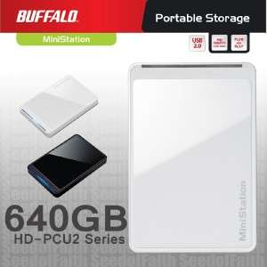 Buffalo MiniStation USB 2.0 Portable Hard Drive 640GB HD PCU2 Series 
