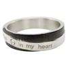 Size 9 Mens Womens Silver Love Message CZ Stainless Steel Band Ring 