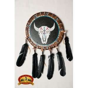  Native American Navajo Rawhide Shield 14  Mandala (4 