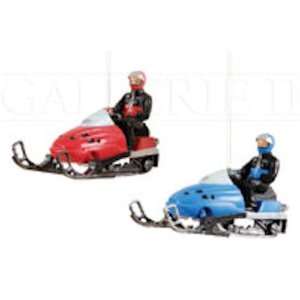  Snowmobile Racer Set of 2 Christmas Ornament Sports 