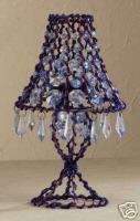 Victorian Blue and Violet Beaded Candle Lamp Brand New  