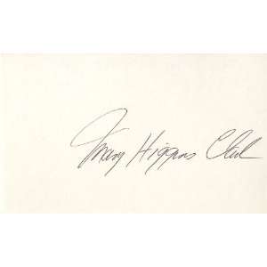  Mary Higgins Clark American Author Autographed 3x5 Card 