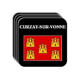 Poitou Charentes   CURZAY SUR VONNE Set of 4 Mini Mousepad Coasters