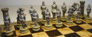 MEDIEVAL TIMES WARRIOR Chess Set W 16 BURLWOOD Board NEW  