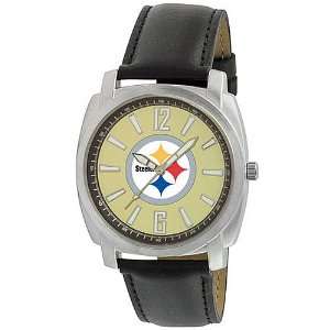 Gametime Pittsburgh Steelers Black Leather Watch  Sports 