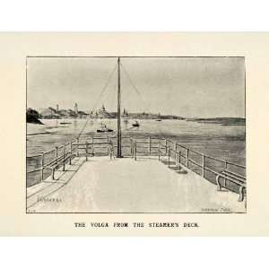  1898 Print Volga River Warde Page Steamboat Deck Sailing 