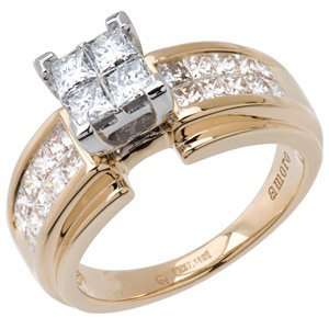   72 Carat 18kt Two Tone Gold Quattour for Amoro Diamond Ring Jewelry