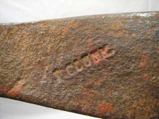 CLUNK ANTIQUE BLACKSMITH HAND FORGED ADZ SIGNED TOOL  