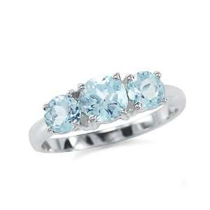  1.46ct. 3 Stone Natural Blue Topaz 925 Sterling Silver 