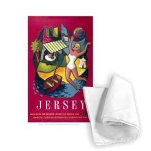 Jersey red British rail Poster   Woman in   Tea Towel 100% Cotton 