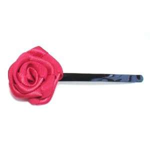   New Trendy Red Silk Fabrics Rose Flower Hairpin Hair Clip Jewelry