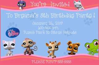 LITTLEST PET SHOP lps Birthday PARTY INVITATIONS Custom  