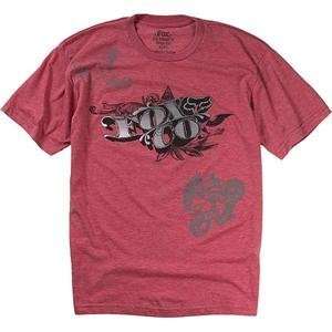  Fox Racing Counterfeit Heathered T Shirt   Large/Red 