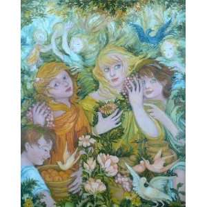  Country Children (Canvas) by Erna Y. size 25 inches width 