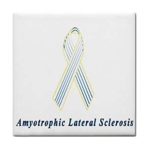  Amyotrophic Lateral Sclerosis Awareness Ribbon Tile Trivet 