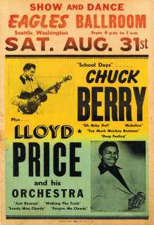 AD59 Vintage 1950s Chuck Berry Rock & Roll Concert Poster A3 17x12 