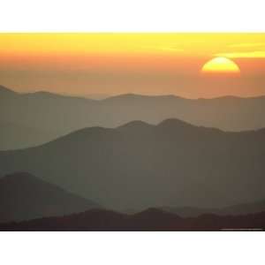  Layered Mountains with Sun, Great Smoky Mountains National 