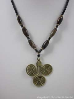 African Jewelry cowbone Brass Pendat Necklace #299 1  