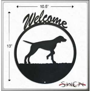  ENGLISH POINTER Black Metal Welcome Sign ~NEW~ Patio 