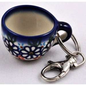  Polish Pottery Key Chain 1 Cup diameter
