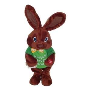 Chantilly Lane Animated Chocolate Bunny Sings I Feel Good Easter Plush 