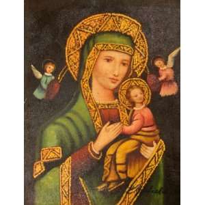  Our Lady of Perpetual Help Icon Painting Hand Painted Oil 