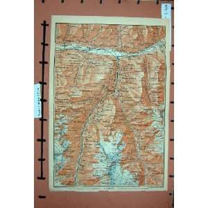 MAP 1901 SWITZERLAND VISP RARON GAMPEL BRIG ALMAGELL 
