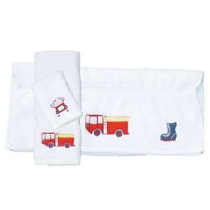   Childrens bedding Little Red Fire Truck Bath Towel Set