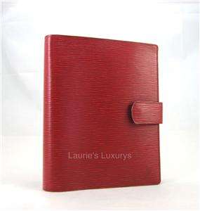 850 Louis Vuitton AGENDA GM Red Epi Leather LV Large Cover ORGANIZER 