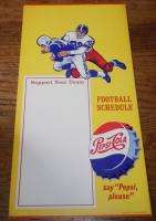 Vintage Poster say Pepsi please Schedule Football  