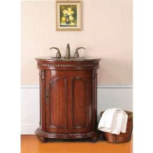 Virtu USA LS 1033BB Campania Antique Cherry Round Wood Bathroom Vanity