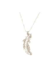 Virgo Zodiac Necklace   Feather (Sterling Silver)