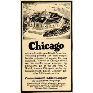  1930 Ad Commonwealth Edison Chicago Shedd Aquarium Open 