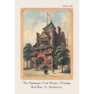  Farragut Club House, Chicago 16X24 Canvas Giclee