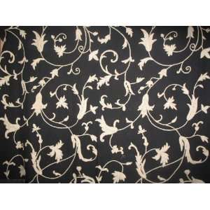    Crewel Fabric Orpheus Neutrals on Black Cotton