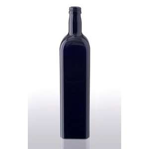  1 Liter Violet Glass Square Oil Bottle with Lid