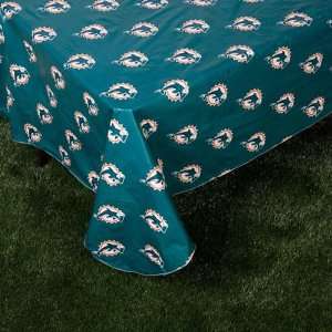   Miami Dolphins Aqua NFL Team Logo Vinyl Tablecloth