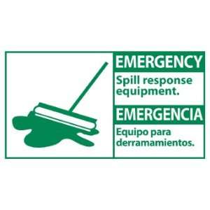   Spill Response Equipment (Bilingual W/Graphic), 10X18, Adhesive Vinyl