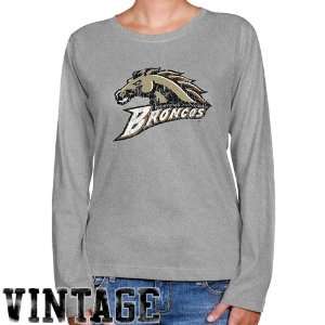  Western Michigan Broncos Ladies Ash Distressed Logo Vintage 