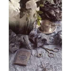  Still Life with Vase, Wedding Rings, Silver Tea Set 
