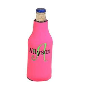  Personalized Bottle Koozie Single Initial with Name 