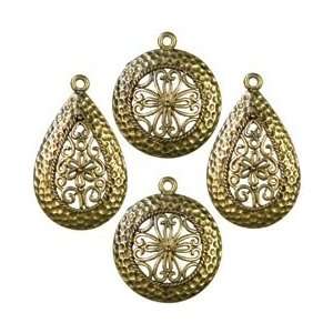 Cousin Beads Jewelry Basics Metal Accents 4/Pkg Antique Gold Filigree 