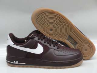 Nike Air Force 1 `07 Burgundy White Mens Sneakers Size 9  