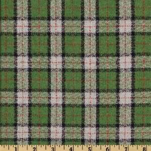  60 Wide Medium Weight Wool Plaid Suiting Black/Green 