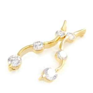    Earrings plated gold Gouttes Angéliques white / white. Jewelry