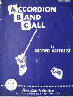 Vintage Accordion Band Music Carmen Carrozza Band Call  
