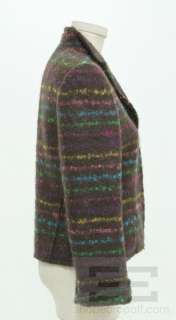 Akris Multicolor Stripe Boucle Mohair Jacket Size 6  