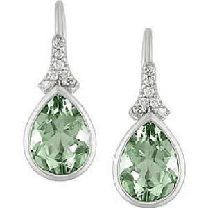  Paris Jewelry Sterling Silver Green Amethyst and Diamond 