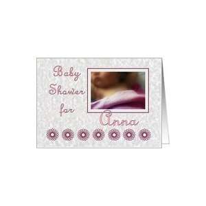  Baby Shower Invitation for Anna   Sleeping Child with pink 