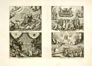 RELIGIOUS ANTIQUE PRINT APOCALYPSE de Vos Collaert 1674  